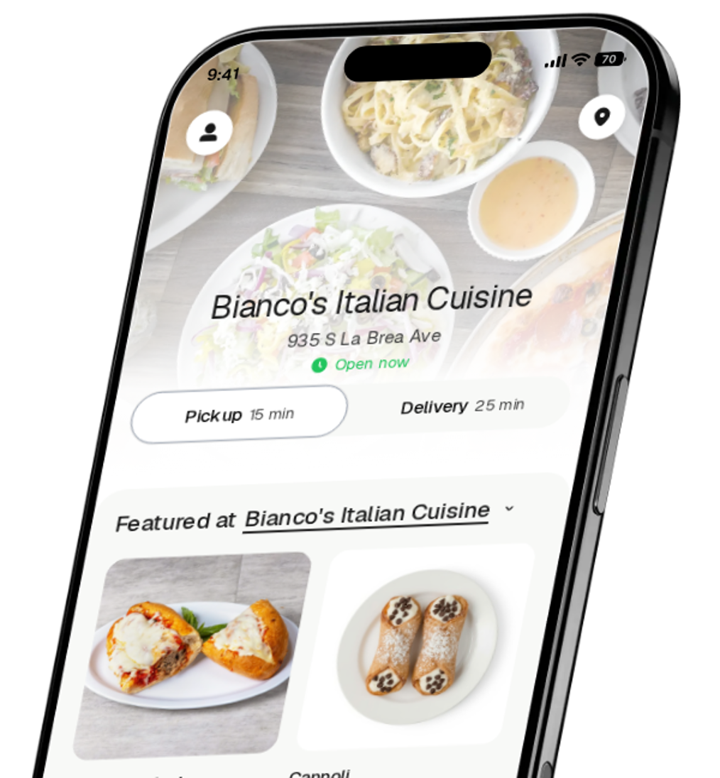 Bianco's Italian Cuisine app preview